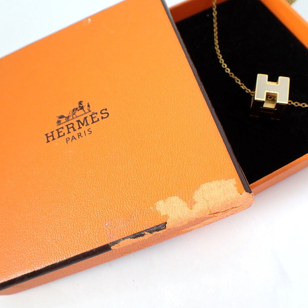 HERMES H-Cube Gold x Greige Necklace - Picture 9 of 10